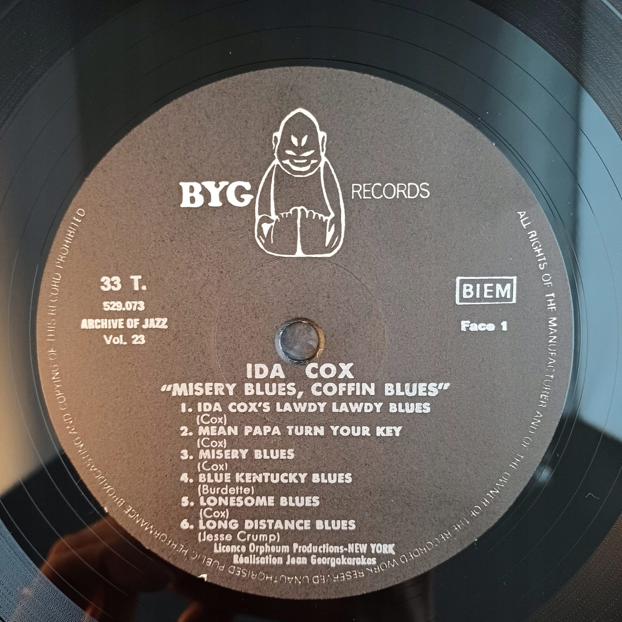 Ida Cox - Archive Of Jazz Volume 23 - Misery Blues - Coffin Blues VG- - obrazek 3